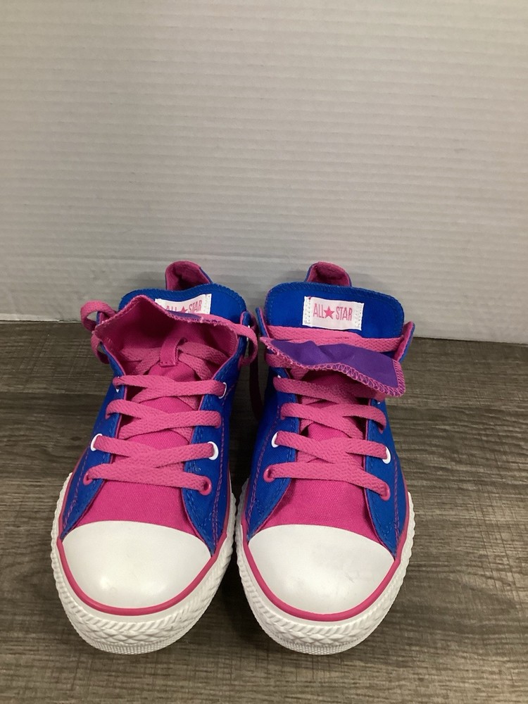 Converse Junior 6 Youth All Star Pink Purple Double Tongue Sneakers Chuck Taylor