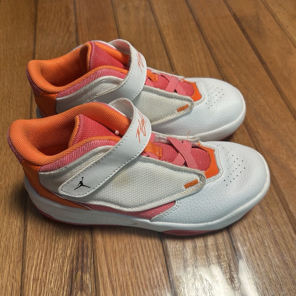 Jordan Flight Youth White Pink Orange Sneakers DV0490-168 size 1Y