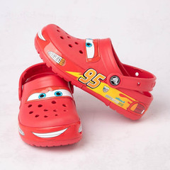 Red Crocs Lightning McQueen Kids Light-Up Clog Slip-On Sandals Shoes