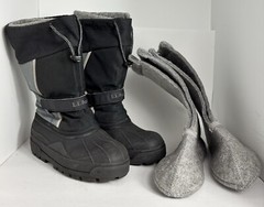 LL Bean Kid’s Gray Felt Wool Removable Liner Northwood Winter Snow Boots Size 6