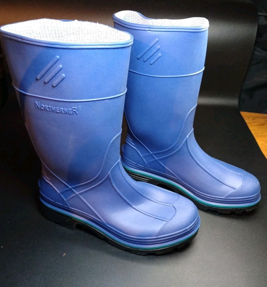 New Northerner Youth Kids Blue Waterproof Rain Mud Boots Rubber Size 3 U.S.A