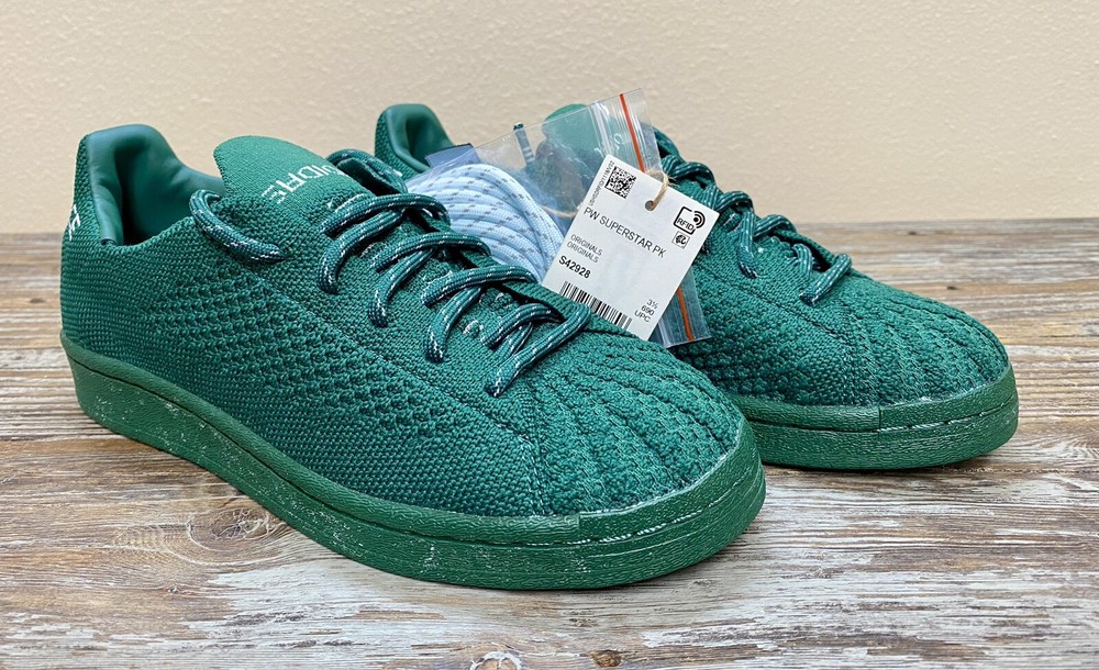 Pharrell x Adidas Superstar Primeknit Dark Green Shoes S42928 Size 4 / Wmn’s 5