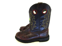 John Deere Youth Size 4.5 M Brown Leather Buckaroo Stockman Cowboy Western Boots