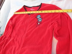 Dr. Seuss 100% Polyester Unisex Pijamas Red Zipper Antislip Feet Size 5