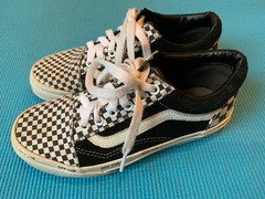 Vans Off The Wall Checkered Low Tops Youth Sz 3- Black and White check