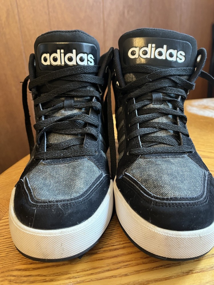 adidas NEO Raleigh Mid K AW5403 Black Basketball Shoes Sneakers Size 9