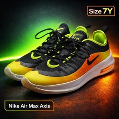 GUC Nike Air Max Axis Black/Volt/Orange AV7590-001 LU2 Shoes Size 7Y