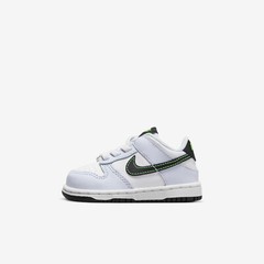 New Nike (TD) Toddler Kids Dunk Low White Football Grey Black White