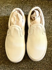 Kids Classic White Slip On Vans Size 11.5 Brand New