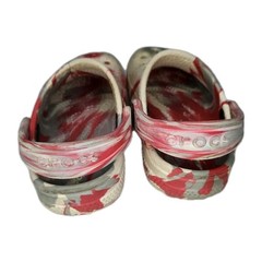 CROCS Classic Marbled Clogs Red White Gray Kids Shoes C9