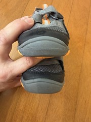 Cat & Jack Unisex Kids Gray/Orange/Black Mesh Hook & Loop Sneakers Size 6
