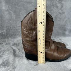 Masterson Boot Co. Brown Leather Cowboy Boots Youth Size 10.5 M Style RB2000C