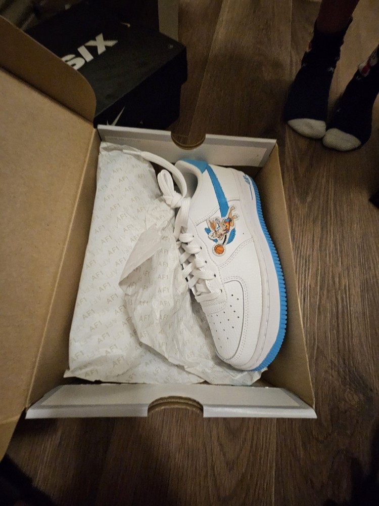 Nike Air Force 1 Low GS Space Jam Lola Bunny Youth’s Sneakers Size 4Y White Blue