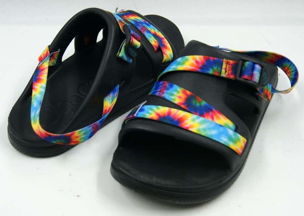 Chaco Chillos Sport Kids Shoe Size 5 Black Tie Dye Rubber Waterproof Sandals