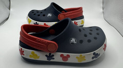 Crocs Disney Kids Fun Lab Mickey Mouse Clog Child Sz 6 Navy w/White Red Yellow