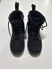 Dr. Martens Boots Kids Size 13 Doc Combs J Combat Lace Up Canvas Zip Black Youth