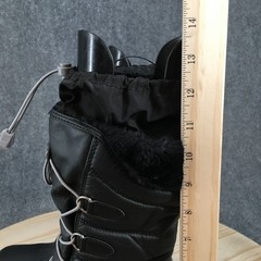 Lands End Snowflake Insulated Winter Boots Youth Girls 5M Lace Up Mid-Calf Black