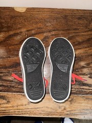 EUC Converse All Star Double Tongue Shoes Low Top Gray Purple Orange Youth Sz 11
