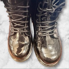 DR. MARTENS Black Junior Kids Boots Zip Sides Lace Up Size 3