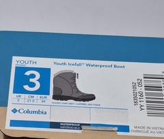 Size 3 Youth Columbia Icefall Waterproof Boot Insulated Quilted Fast Shipping