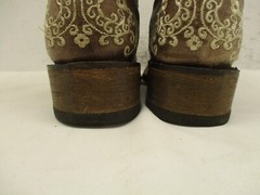 Corral Teens A2980 Western Light Brown Leather Square Toe Boots Teen Sz 2