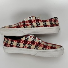 Vans Authentic Decon Checkerboard Plaid Black Red White Shoes Picnic Mens 5.5
