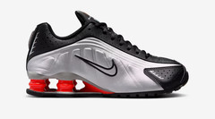 Nike Shox Youth Shoes Metallic Silver Picante Red Retro Sneaker CW2626 005