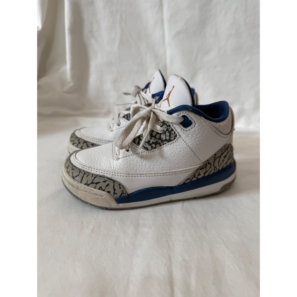 Jordan 3 Retro Wizards White Blue Grey Elephant Print DM0968-148 Kids 9C