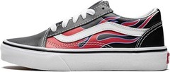 Vans Old Skool „Moto Flame“ Black/Racing Red Kids Sneaker
