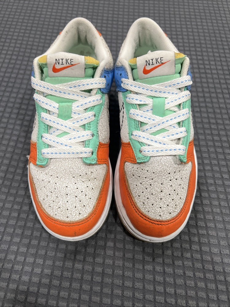 Size 1y Nike Dunk Low “Nike 101” Multi-Color Low Top DX3364-100 Kids Used No Box