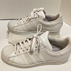 Adidas Superstar Junior Triple White Shell Toe Shoes EF5399 Size 7