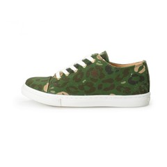 Charlotte Olympia Kids Camouflage Print Canvas Leather Fashion Sneakers US 24
