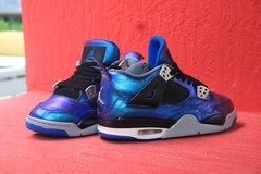 Retro Air Jordan 4 OG „Photon Blue“ Metallic‘ 1-of-1 Custom -Lions Rams NFL-