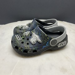 Crocs Classic Star Wars Grogu Clogs Kids Toddler Sz 8 Black Limited Edition Shoe