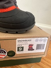 Kamik Waterproof Insulated Winter Lined Snow Boots Black Orange Sz 9 Snowbug