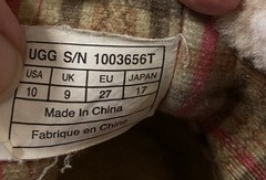 UGG Kids Shearing Cuff Boots Chestnut Brown Suede Sheepskin Lining Size 10