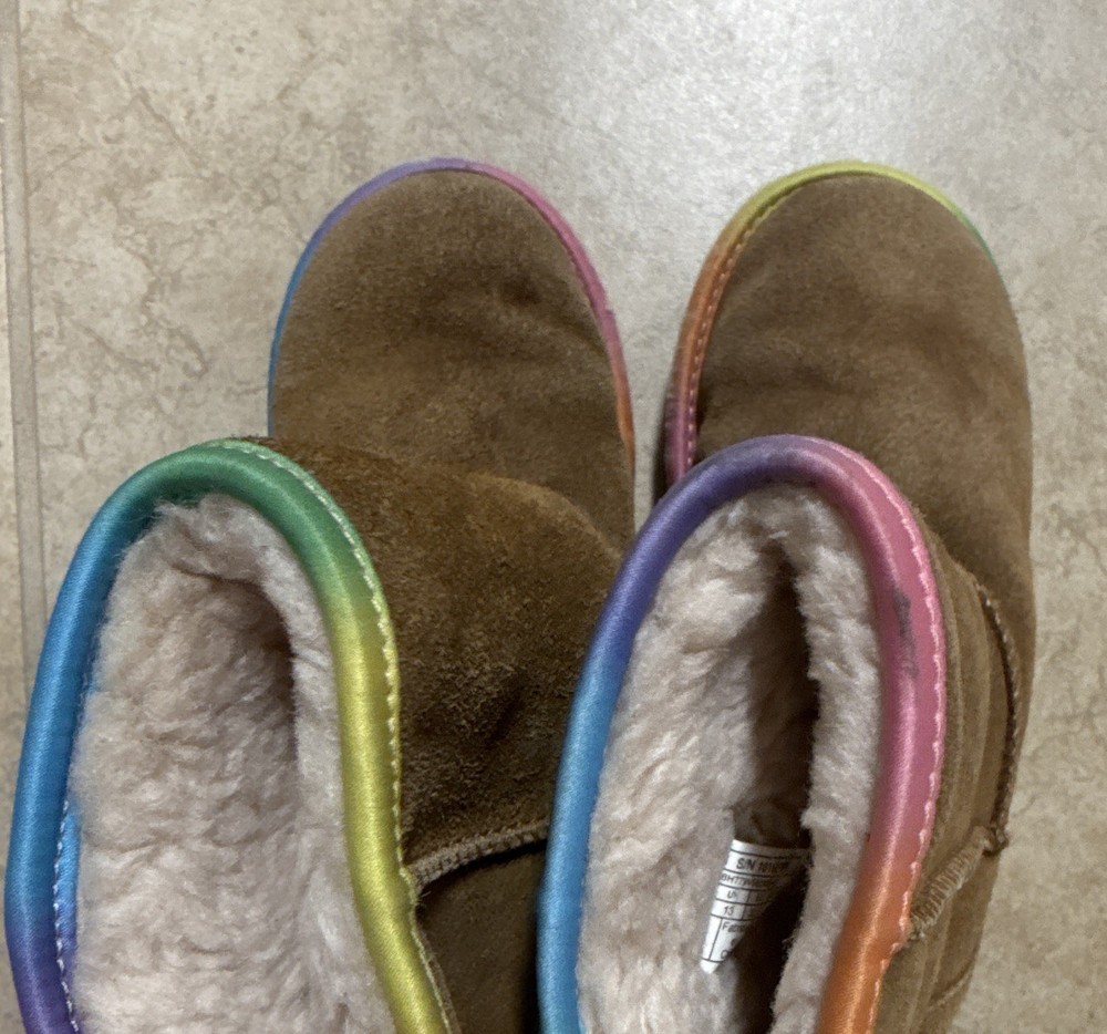UGG Kids Brown Suede Sheepskin Lined Pull-On Snow Boots US 13 EU 32.5