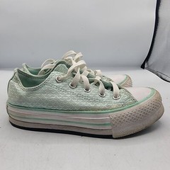 Converse Kids 1 Green Platform Shoes Casual Low Top Lace up 372753F