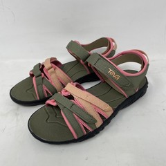 Teva Tirra Children’s Strappy Sandals Burnt Olive Adjustable Strap Comfort Sz 3