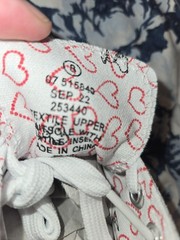 Peanuts® Snoopy White Canvas/Hearts Lace-Up Sneakers Toddler Size 8 NIB