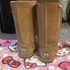 Bearpaw Brown Shearling Style Suede High Top Faux Fur Unisex Kids Boots