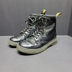 Dr. Martens 1460J Gloss Black Combat Boots Youth US 2 UK 1 Side Zipper
