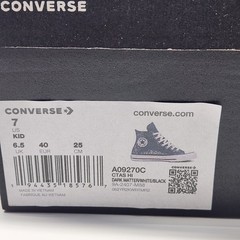 CONVERSE All Star Youth 7 Black Glitter High Top Athletic Retro Fashion Y7 W 8.5