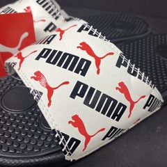 Puma Junior Size 4 Cool Cat Bold Boys BX JR Slide Sandals White Black Red Kid 4C