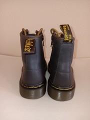 NWOB Dr. Martens 1460J Brown Leather Combat Boots Unisex Kids US Size 1 Lace Zip