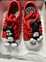 Mini Melissa Mickey Mouse Red White Black Unisex Kids Sneakers Rubber Low Top