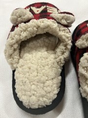 Unisex Boys Girls Lil Bear slippers Toddler size 9/10 Plaid Red From Target