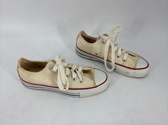 Vintage Converse All Star Low Shoe Made in USA 29165 White Youth 2.5 Women’s 4.5