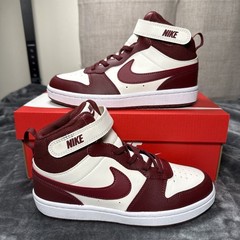 Nike Court Borough Mid 2 PSV Soft Pearl Dark Team Red Size 3Y New CD7783 013