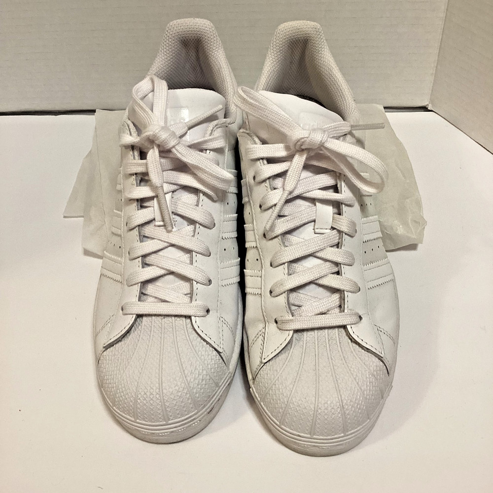 Adidas Superstar Junior Triple White Shell Toe Shoes EF5399 Size 7